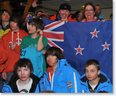 Brian Henry with New Zealand flag