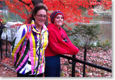 Kiri Borg with son Lane in Central Park New York